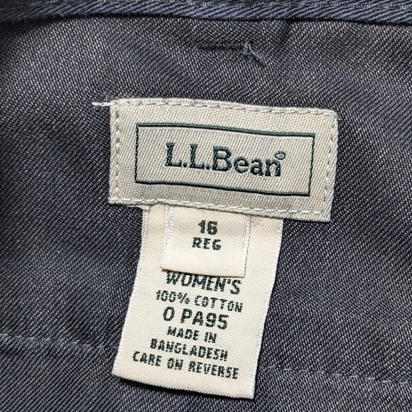 NWT Vtg L.L. Bean Navy Blue Pleated Front Cotton Shorts Women's 16 Reg - Picture 7 of 13